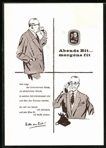 AK Münster /Westf., Brauerei-Werbung, Biergrosshandlung A. Richard KG, Höftestr. 69-71, Mann mit Bierglas, Bitte ein Bit