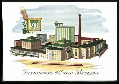 AK Dortmund, Brauerei-Werbung d. Dortmunder Actien-Brauerei DAB