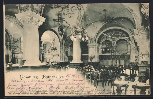 AK Hamburg, Innenansicht Gaststätte Ratskeller