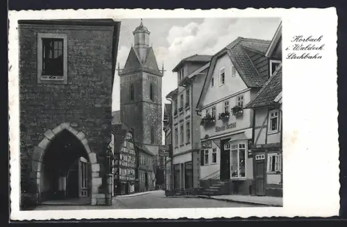 AK Korbach i. Waldeck, Altstadt, Nikolaikirche, Gasthaus Kroner
