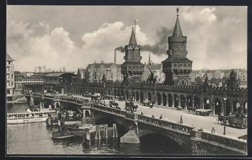 AK Berlin-Friedrichshain, Oberbaumbrücke