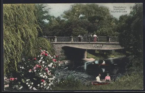 AK Magdeburg, Stadtpark, Reyherbrücke
