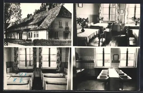 AK Tarnewitz /Boltenhagen, Kinderkurheim Neues Leben, Speisesaal, Schlafsaal, Waschräume