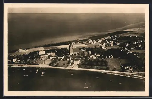 AK Rerik i. M., Luftaufnahme, Kirche, Uferpromenade