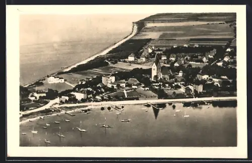 AK Rerik i. M., Luftaufnahme, Kirche, Hafen, Ostseeküste