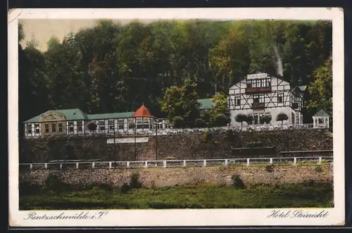 AK Rentzschmühle i. V., Hotel Steinicht, Besitzer Lucas May