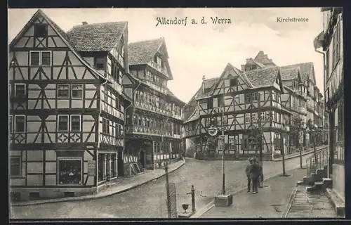 AK Allendorf a. d. Werra, Kirchstrasse, Fachwerkhäuser