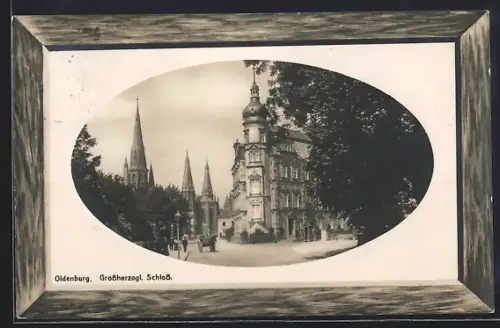 Präge-AK Oldenburg / Gr., Grossherzogliches Schloss, Passepartout