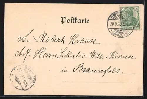 AK Oldenburg i. Gr., Schloss mit Strassenpartie