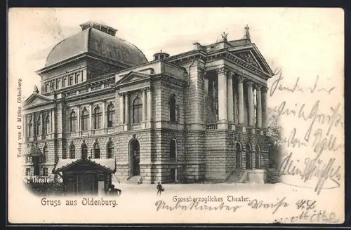 AK Oldenburg / Gr., Grossherzogliches Theater