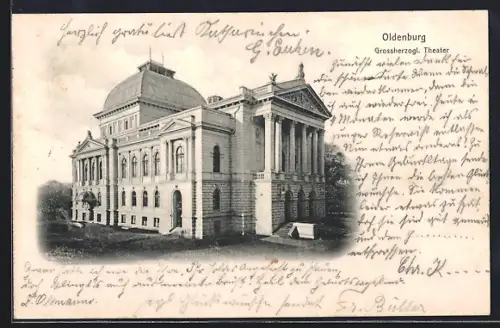 AK Oldenburg / Gr., Grossherzogliches Theater