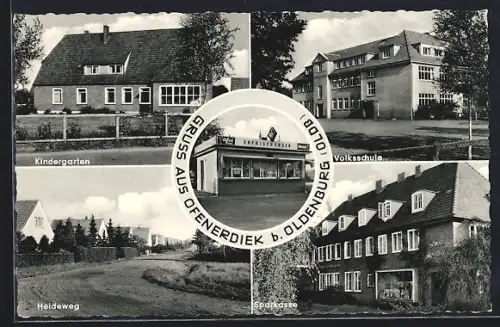 AK Ofenerdiek, Kindergarten, Heideweg, Sparkasse, Volksschule