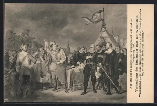 AK Stralsund, Verhandlung des Stralsunder Rats mit Wallenstein während der Belagerung 1628