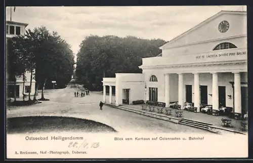 AK Heiligendamm, Blick vom Kurhaus auf Colonnaden und Bahnhof