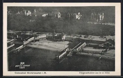 AK Brunshaupten i. M., Ostseebad, Strandpartie, Fliegeraufnahme