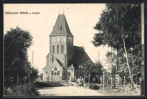 AK Müritz, Ostseebad, Blick zur Kirche