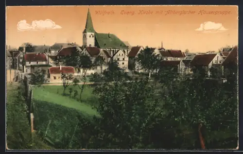 AK Wülfrath, Evangelische Kirche mit Altbergischer Häusergruppe