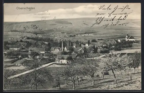 AK Oberscheden, Teilansicht mit Strassenpartie