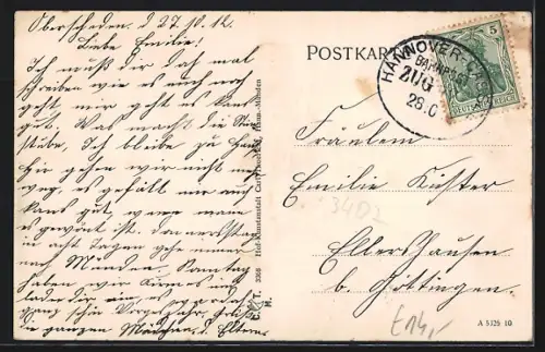 AK Oberscheden, Teilansicht mit Strassenpartie