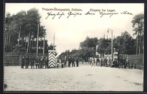 AK Zeithain, Truppen-Übungsplatz, Eingang ins Lager