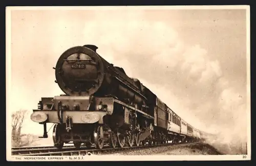 AK The Merseyside Express L.M.S. No. 6212, englische Eisenbahn