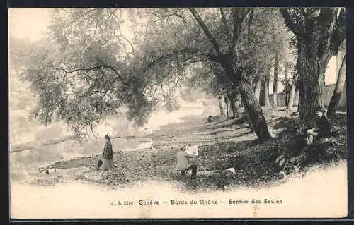 AK Genève, Bords du Rhône, Sentier des Saules
