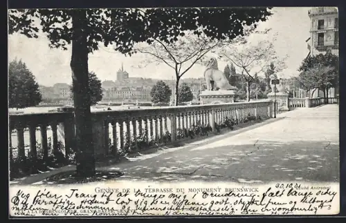 AK Genève, Panorama de la Terrasse du Monument Brunswick