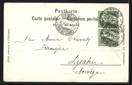 AK Genève, Panorama de la Terrasse du Monument Brunswick