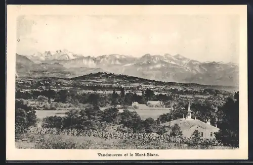 AK Vandoeuvres, Panorama et le Mont-Blanc