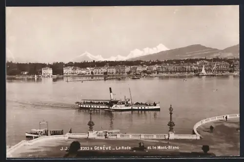 AK Genéve, La Rade et le Mont-Blanc