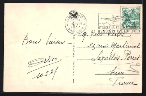 AK Genève, Le Palais des Nations et le Mont-Blanc