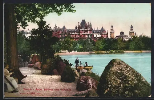 AK Zürich, Rotes Schloss und Tonhalle