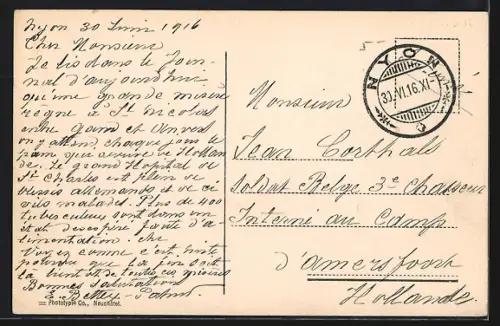 AK Genève, Quai Besancon Hugues, Le Rhône et le Mont-Blanc