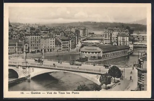 AK Genève, Vue de Tous les Ponts