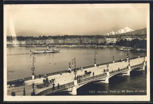 AK Genève, Pont du Mt. Blanc et rade