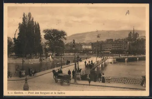 AK Genève, Pont des Bergues et le Salève