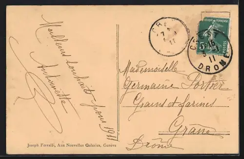 AK Genève, Pont des Bergues et le Salève