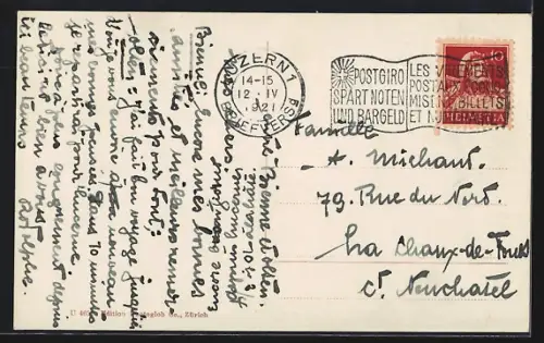 AK Petersinsel /Bielersee, Uferpartie mit Booten am Abend