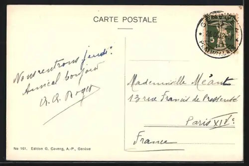 AK Genève, Eglise Notre-Dame, Sortie de la Messe