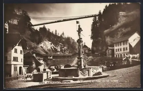 AK Fribourg, Fontaine de la Fidelité et Pont du Gotteron