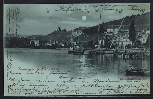 Mondschein-AK Montreux, Le Débarcadère