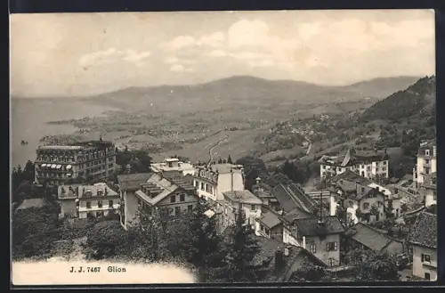 AK Glion, Panorama mit Hotel