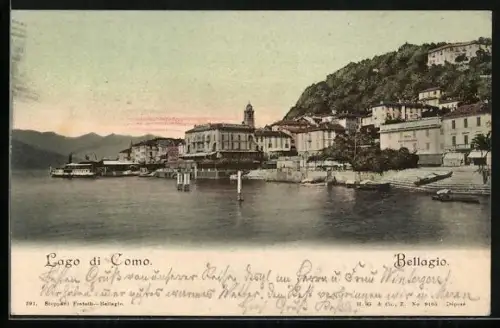 AK Bellagio, Blick zum Ort