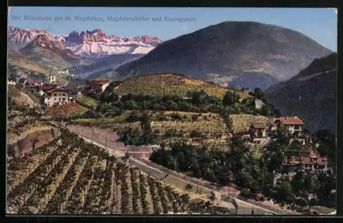 AK St. Magdalena, Magdalenakeller mit Ritterbahn und Rosengarten