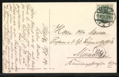 AK Metz, Neuer Hauptbahnhof, Eröffnet 1908