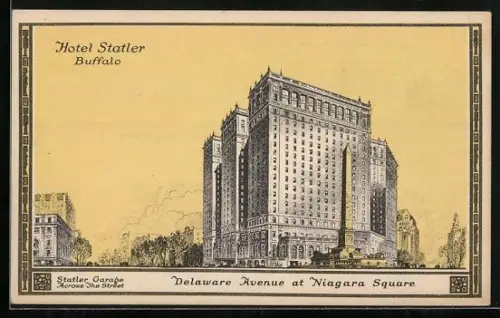 AK Buffalo, NY, Hotel Statler, Delaware Avenue at Niagara Square