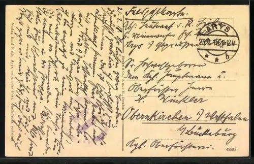 AK Arys, Marktplatz mit Kirche