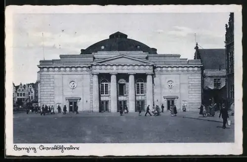 AK Danzig-Gdansk, Stadttheater Aussenansicht