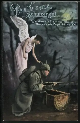AK Des Kriegers Schutzengel - We allezeit in Treue fest..., 1. Weltkrieg