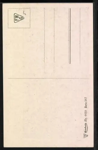 AK Parzival zu Pferd am Felsufer, Serie 247, Nr. 4422
